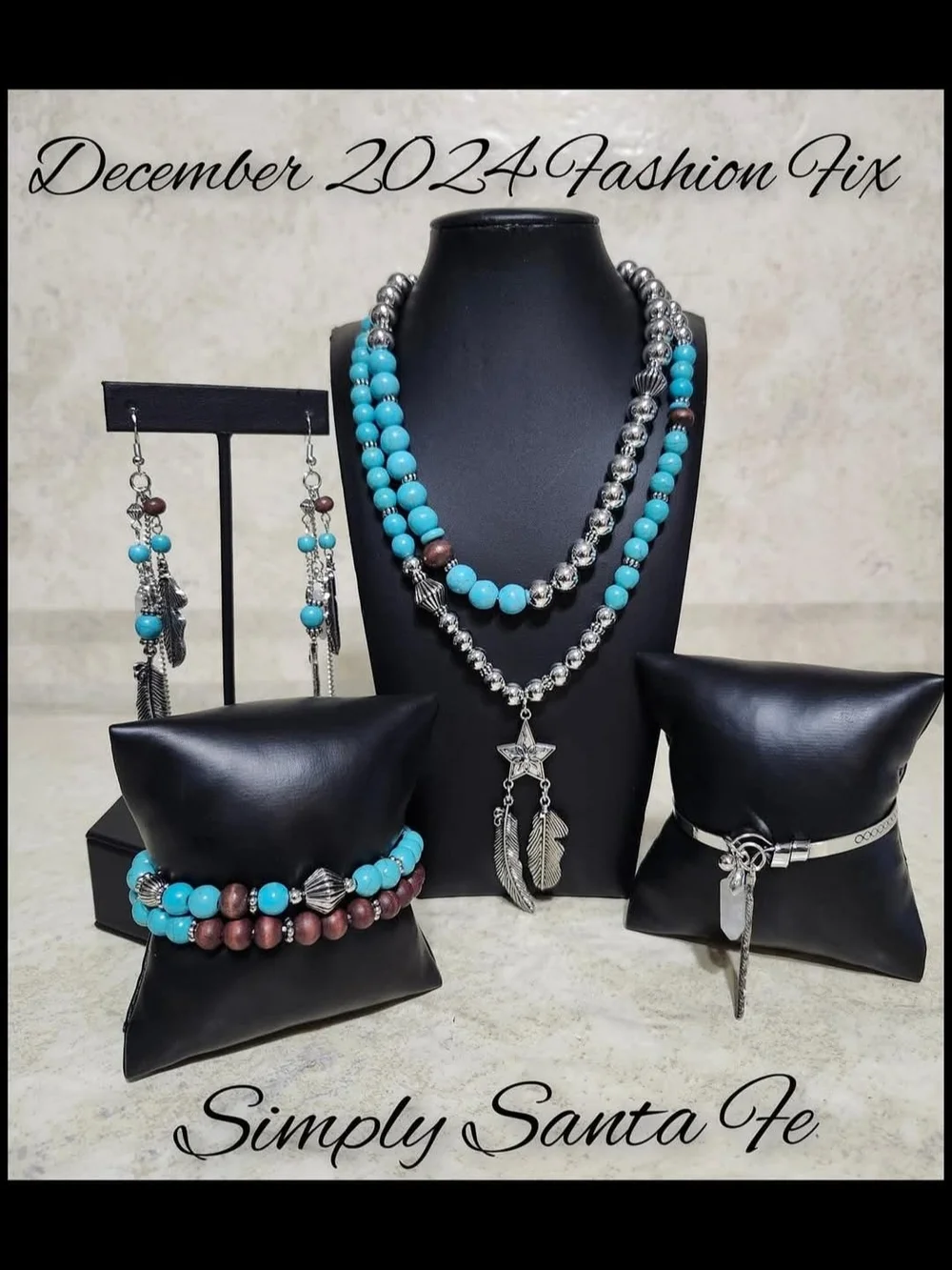 paparazzi Turquoise, Silver & Brown Layered Necklace Set